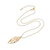 304 Stainless Steel Leaf Pendant Necklaces NJEW-JN05153-4