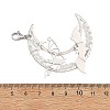 Wire Wrapped Moon & Bat Stainless Steel & Brass Pendant Decorations HJEW-TA00505-3