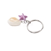 Synthetical Turquoise & Natural Mixed Cowrie Shell Keychains KEYC-JKC01344-5