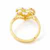 Real 18K Gold Plated Brass Alphabet Adjustable Rings RJEW-M139-18O-3