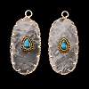 Natural Quartz Crystal & Synthetic Turquoise Carved Pendants GG-CBA5963-02I-1
