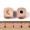 Engraved Beech Wood Beads WOOD-N015-08B-3