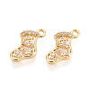 Brass Micro Pave Cubic Zirconia Charms KK-N263-142A-G-1