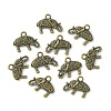 Tibetan Style Alloy Elephant Pendants TIBEP-23670-AB-FF-3