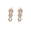 Brass Clear Cubic Zirconia Stud Earrings Finding for Women KK-A244-10B-G-1