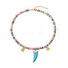 Handmade Polymer Clay Heishi Beads Pendant Necklaces NJEW-JN02820-1