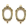 Zinc Alloy Link Cabochon Settings PALLOY-WH0001-35AG-2