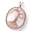 Natural Rose Quartz Big Pendants G-G771-C03-2