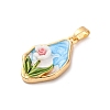 Brass Enamel Pendants KK-S502-06G-2