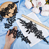 Gorgecraft 4 Pairs 2 Style Polyester Embroidery Flower Lace Appliques DIY-GF0009-06-3