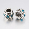 Tibetan Style Alloy Rhinestone European Beads PALLOY-F200-05G-2