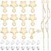 BENECREAT 9 Pair Brass Stud Earring Findings KK-BC0011-14-1