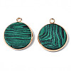 Synthetic Malachite Pendants G-Q998-010E-1-2