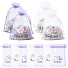 20Pcs Thank You Flower Printed Organza Drawstring Bags OP-YW0001-04A-2
