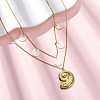 Spiral Shell Shape 304 Stainless Steel Double Layer Pendant Necklaces NJEW-L465-06G-1