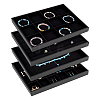 4Pcs 4 Styles Wood Covered with PU Leather Jewelry Display Trays for Earrings Rings Bracelets Necklaces ODIS-FG0002-12-1