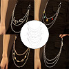 4Pcs 4 Style Butterfly & Cross & Sword Brass Pocket Pants Waist Chains with Zinc Alloy Clasps AJEW-GO00021-6