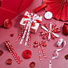 6Rolls 6 Colors Valentine's Day Polyester Printed Grosgrain Ribbon OCOR-PH0004-23-5