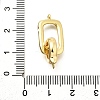 Rectangle Brass Fold Over Clasps KK-S508-26G-3