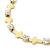 304 Stainless Steel Crystal Rhinestone Link Chain Bracelets for Women BJEW-G712-13B-02-2