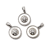 Natural Shell & Clear Cubic Zirconia Charms KK-G553-16P-1