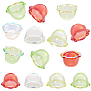 60Pcs 4 Colors UV Plating Acrylic Bead Caps PACR-PA0001-12B-1