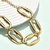 304 Stainless Steel Oval Link Chain Bracelets for Women BJEW-D456-05G-3