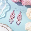 Natural Ruby Rhombus Dangle Earrings EJEW-MZ00567-06-1
