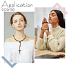 6Pcs 2 Colors Alloy Religion Crucifix Cross Pendant Wood Rice Beaded Rosary Bead Necklaces NJEW-GO0001-07-5