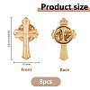 8Pcs Cross Alloy Lapel Pin Backs for Backpack Clothes JEWB-DC0001-31G-2