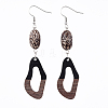 Resin & Wood Dangle Earrings EJEW-JE03469-2