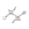 Brass Micro Pave Clear Cubic Zirconia Pendants CU-CBAA571-14P-2