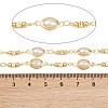 Brass ABS Imitation Pearl Oval Link Chains CHC-B025-07G-2
