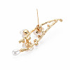Plum Blossom with Branch Resin Brooch with Imitation Pearl JEWB-N007-023LG-FF-4