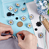 12Pcs White Daisy Enamel Pins JEWB-PH0001-49B-3