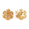 Brass Micro Pave Clear Cubic Zirconia Bead Caps KK-K378-48B-G-1