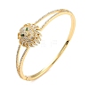 Green Cubic Zirconia Lion Bangle BJEW-I298-09G-3