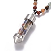 Natural Mixed Stone Pendant Necklace NJEW-I109-A05-2
