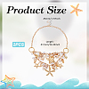 2Pcs Summer Beach Natural Shell & Resin Imitation Pearl Bib Necklaces NJEW-UN0001-55-3