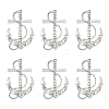 6Pcs Anchor Alloy Rhinestone Lapel Pins for Backpack Clothes JEWB-FH0002-73P-1