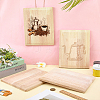 4Pcs Unfinished Rubber Wood Timber Board WOOD-FG0001-66C-5