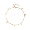 Alloy Colorful Rhinestone Chain Disc Butterfly Tassel 4 Layered Anklets for Women AJEW-A069-01B-G-3