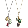 Stainless Steel and Glass Pendant Necklaces NJEW-JN04701-1