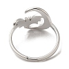 Non-Tarnish 304 Stainless Steel Moon with Bat Adjustable Ring for Women LS-RJEW-M149-04P-2
