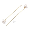 Natural Pearl Ear Studs EJEW-P256-46G-2