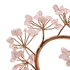 Natural Rose Quartz Chips Love Heart Tree Decorations DJEW-P017-B04-3