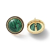Half Round Brass Micro Pave Cubic Zirconia Stud Earrings EJEW-R215-01G-4