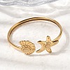 304 Stainless Steel Cat Eye Cuff Bangles BJEW-L719-02A-G-2
