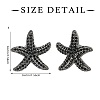 1 Pair Starfish Brass Micro Pave Clear Cubic Zirconia Studs Earrings EJEW-SZ0002-08EB-2