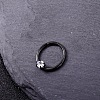 316L Stainless Steel Micro Pave Cubic Zirconia Hoop Nose Rings WG352E4-12-1